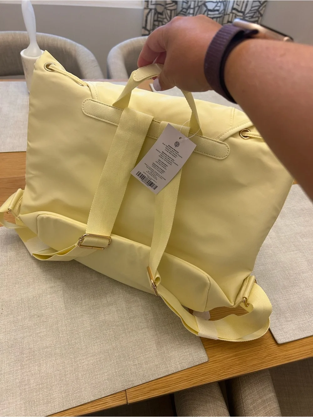 Year of Ours x FFF yellow nylon backpack